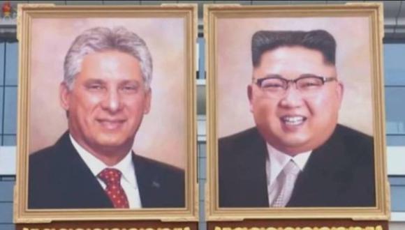 Corea del Norte exhibe el primer retrato oficial de Kim Jong-un.