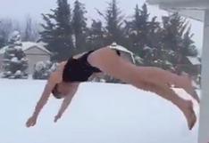 Snowzilla: jóvenes se arrojan a la nieve en traje de baño (VIDEO)