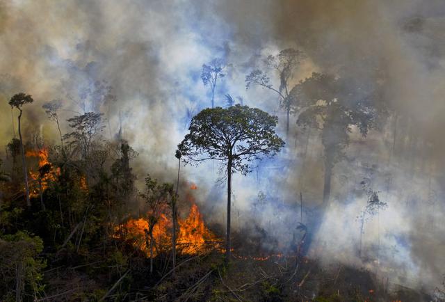 En esta foto de archivo tomada el 15 de agosto de 2020, el humo se eleva de un incendio en la selva amazónica, al sur de Novo Progresso en el estado de Pará, Brasil. (Foto de CARL DE SOUZA / AFP).