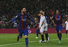 Lionel Messi y una dedicación especial por su gol al Sevilla