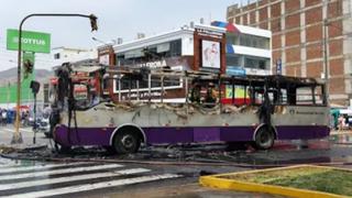 SJL: incendio de bus del corredor morado no dejó heridos, informó la ATU | VIDEO