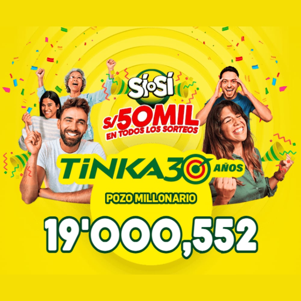 PARA EL PRÓXIMO SORTEO DE LA TINKA, A REALIZARSE EL MIÉRCOLES 18 DE DICIEMBRE EL ‘POZO MILLONARIO’ SERÁ DE: