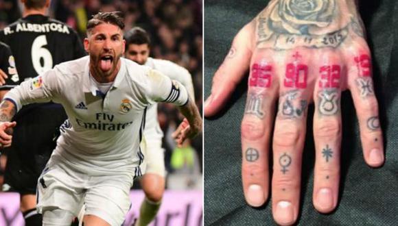 Sergio Ramos y el tatuaje que explica los números de su carrera