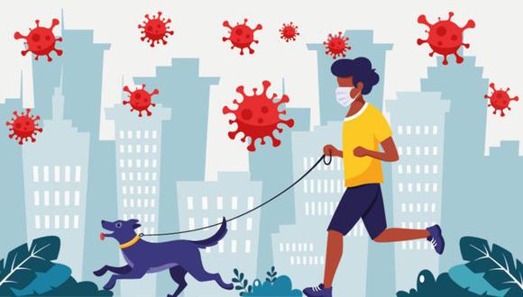 Los expertos consideran que salir a correr acompañado o pasear al perro tiene un riesgo moderado-bajo. (Getty Images / BBC).