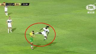 Olimpia vs. Defensa y Justicia: Adebayor vio la roja tras brutal patada al pecho por Copa Libertadores | VIDEO