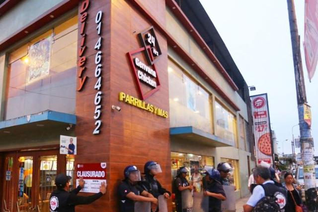 La Municipalidad de San Juan de Miraflores clausuró siete establecimientos (restaurantes, locales comerciales y consultorio dental). (Foto: MSJM)