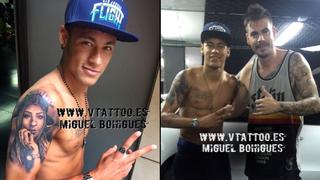 Neymar luce nuevo tatuaje con la cara de su hermana Rafaella