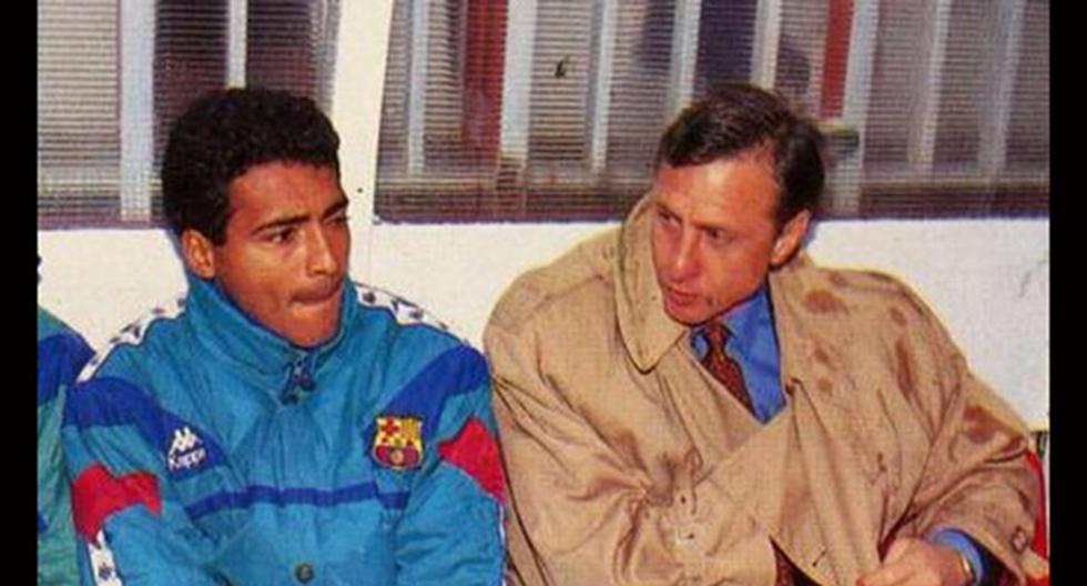 Romario y Johan Cruyff, genios y figuras del Barcelona. (Foto: Radiohouse.hn)