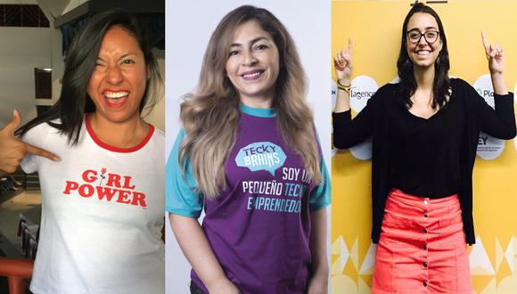 Dely Goicochea, Mariana Costa y Giuliana Huamán nominadas en Women in Tech. (Foto: composición Facebook)