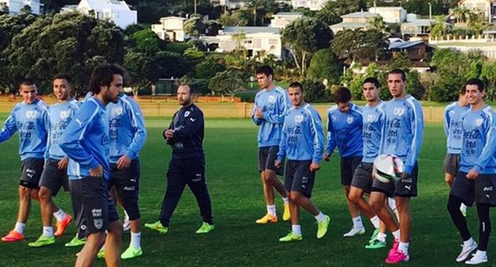 Uruguay realizó su primer entrenamiento en Nueva Zelanda. (Foto: Federación Uruguaya de Fútbol)