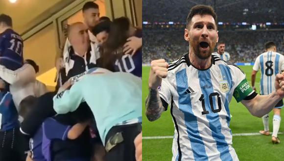 La familia de Lionel Messi se emocionó tras el triunfo de Argentina. Foto: TNT Sports/EFE.