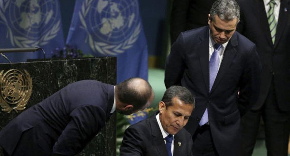 El presidente Ollanta Humala firmó el Acuerdo de París sobre el *cambio climático* en la ONU. (Foto: EFE)