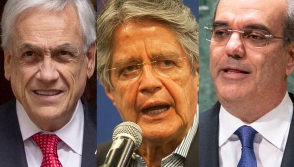 Sebastián Piñera de Chile; Guillermo Lasso de Ecuador; y Luis Abinader de República Dominicana, son los presidentes latinoamericanos que aparecen en los Pandora Papers. (Getty Images).