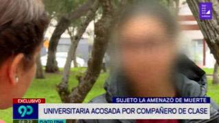 Universitaria denunció que es acosada por compañero de clase