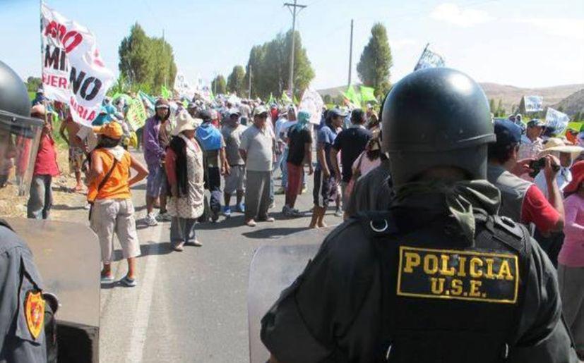 Protestas por Tía María. (Foto: Andina)