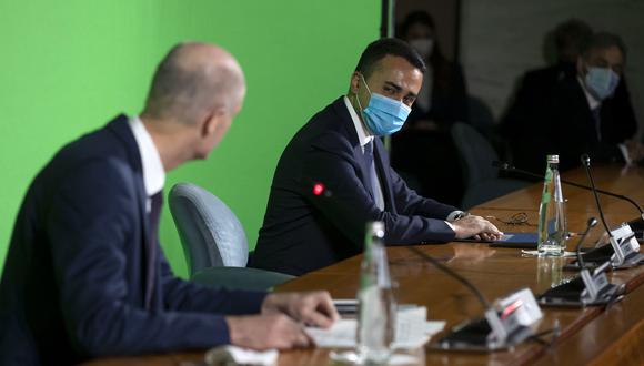 El ministro italiano Luigi Di Maio, durante una conferencia de prensa en el Palacio de Farnesina, Roma. EFE/EPA/MASSIMO PERCOSSI