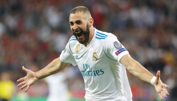 Benzema en la final de la Champions League.