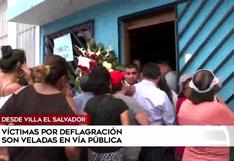 Victimas del incendio en Villa El Salvador son veladas en la vía pública