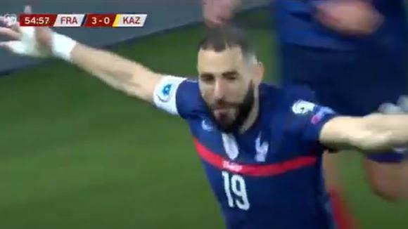 Gol de Karim Benzema para el 4-0 de Francia vs. Kazajistán. (Video: Матч!)
