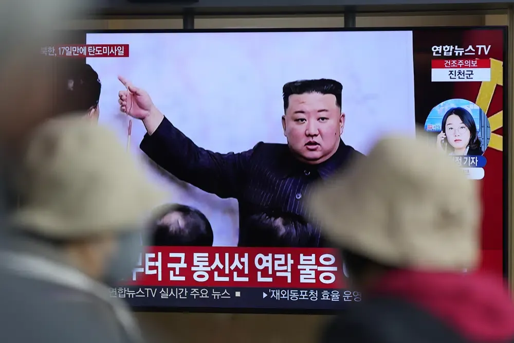 North Korean leader Kim Jong-un on a television screen in South Korea.  (AP Photo/Lee ​​Jin-man).
