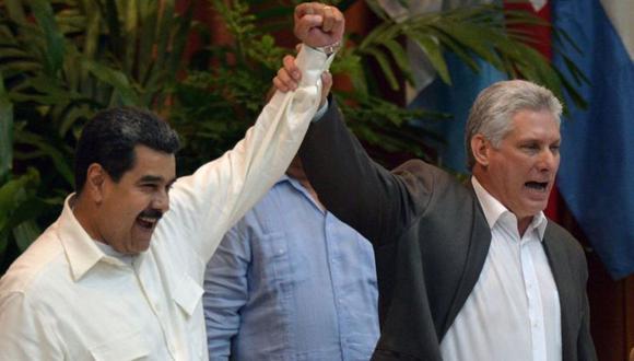 Nicolás Maduro y Miguel Díaz Canel son dos buenos aliados. (Getty Images).