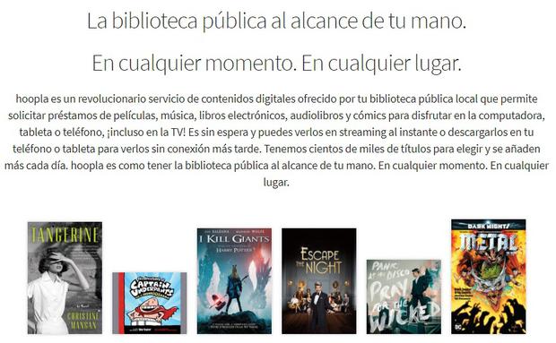 Para acceder al material de Hoopla necesitas carnet de biblioteca (Foto: Hoopla)