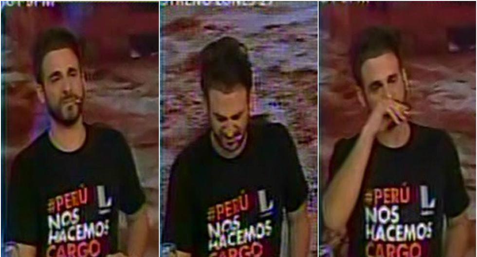 Rodrigo González se quebró durante enlace en vivo con una damnificada por los huaicos. (Foto: Captura Latina)