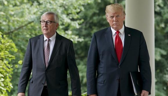 Jean-Claude Juncker (CE) y Donald Trump (EE.UU) hicieron el anuncio desde la Casa Blanca. (Foto: AP)