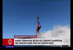 Mafer Reyes se coronó campeona del Rincón Surf Fest en Puerto Rico