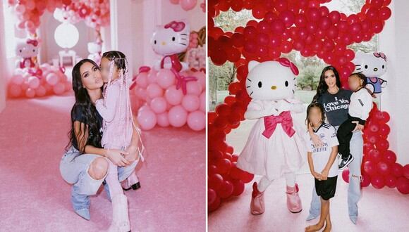 Kim Kardashian celebró el cumpleaños de su hija Chicago con temática de Hello Kitty. | FOTO: Instagram