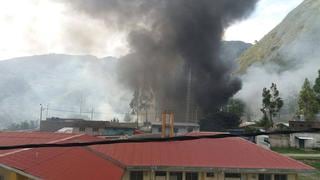 Paro agrario: incendiaron sede de Electroperú en Huancavelica