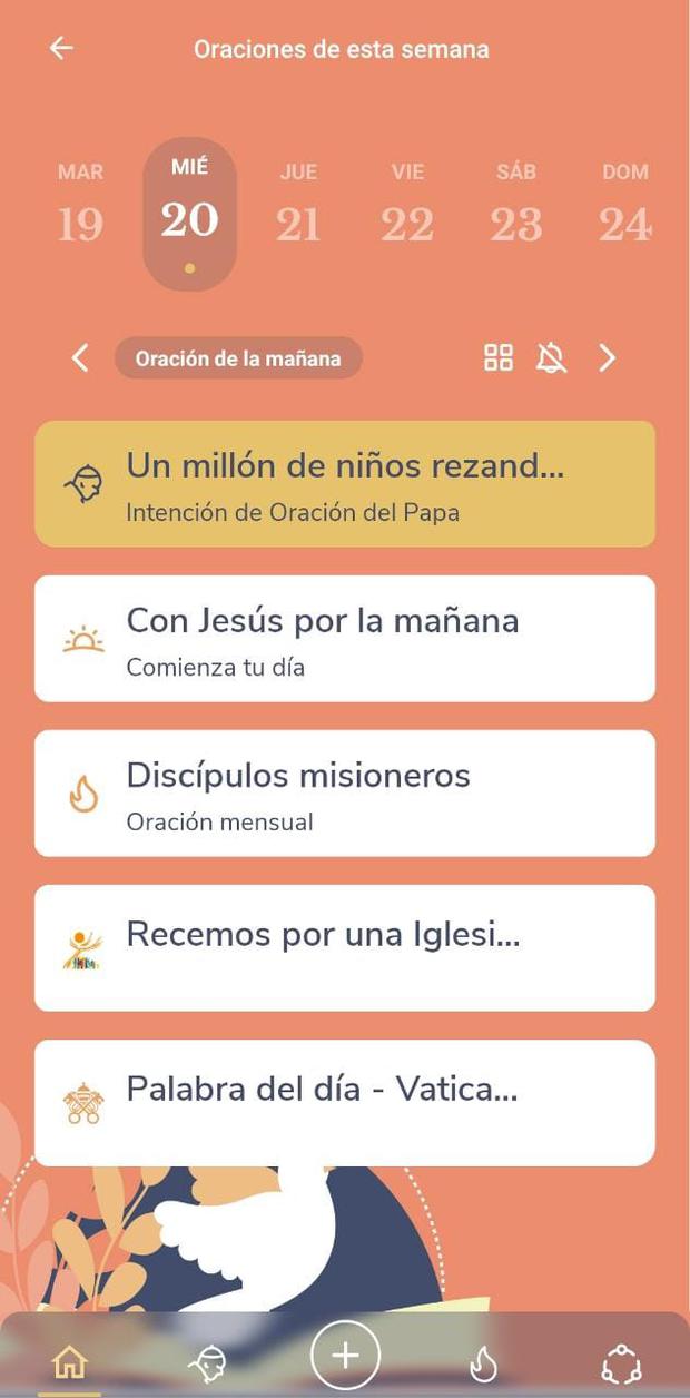 Among the main novelties included in this version is the agenda with which the user can program the times and topics on which they will ask during their prayers, so that they coincide with those of the Pope.  (Trade) 