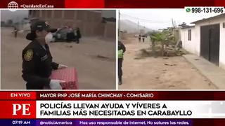 Coronavirus en Perú: Policía entrega víveres a familias de Carabayllo
