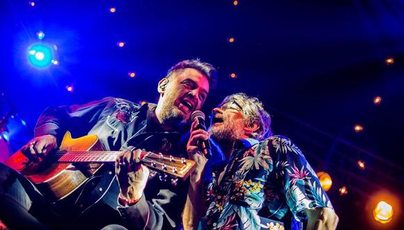 Nito Montecchia junto a Jorge Serrano durante la reciente gira de su MTV Unplugged Fiesta Nacional.(Foto: Facebook)