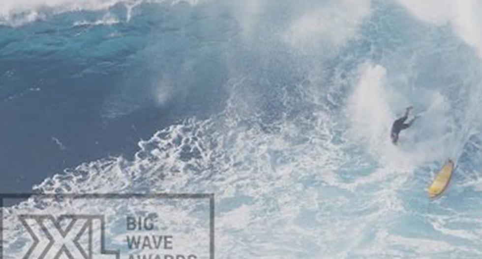 Marcio Freire casi pierde la vida con esta gigantesca ola. (Foto: Captura)