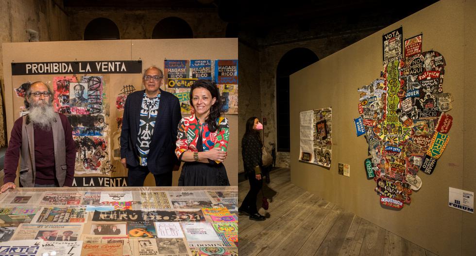 Flanquean al artista Herbert Rodríguez, los curadores Jorge Villacorta y Viola Varotto. Su proyecto fue elegido por el Patronato Cultural del Perú para representar al país en la Bienal de Venecia.