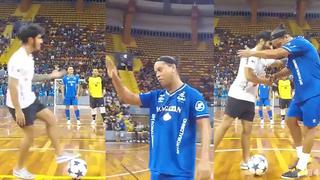 Ronaldinho dejó mal parado a freestyler que lo retó en una exhibición de futsal | VIDEO