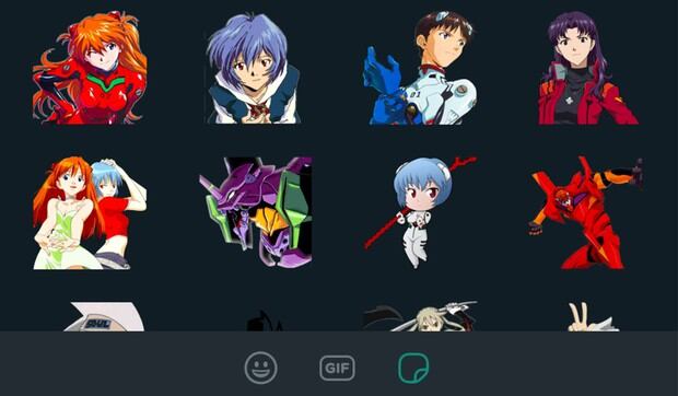 Así lucen los stickers de Evangelion para WhatsApp. (Foto: Captura)