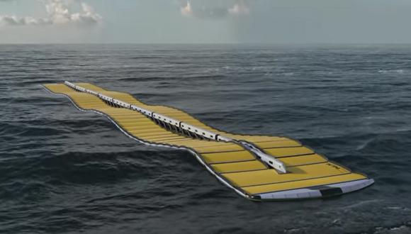 El dispositivo se mueve con las olas del mar, no daña el medioambiente y genera buena cantidad de energía. (Imagen: YouTube)