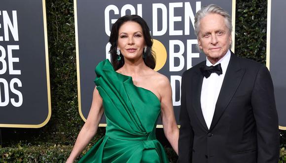 Catherine Zeta Jones y Michael Douglas en los Globos de Oro 2019. (Foto: Agencias)