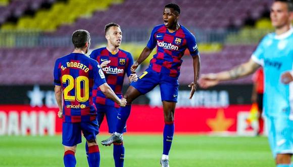 El juvenil Ansu Fati marcó su cuarto gol en la temporada 2019-2020 de LaLiga con camiseta del FC Barcelona. (Foto: Twitter FC Barcelona)