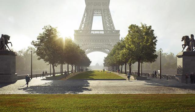 El nuevo parque urbano de la Torre Eiffel será el más grande de París. Planean terminarlo el 2024. (Foto: Difusión)