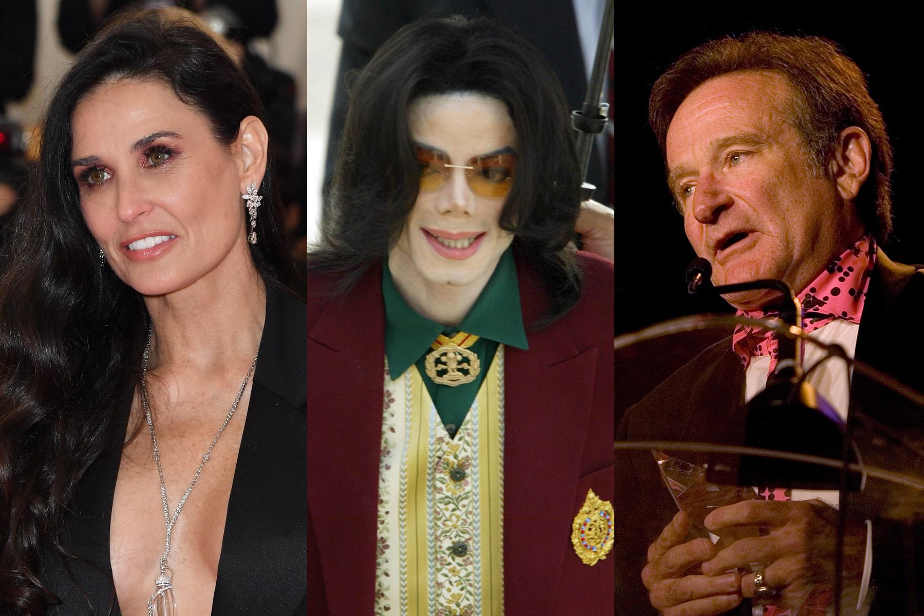 Famosos como Demi Moore, Michael Jackson y Robin Williams llevaron una vida trágica tras las cámaras. Foto: AFP.