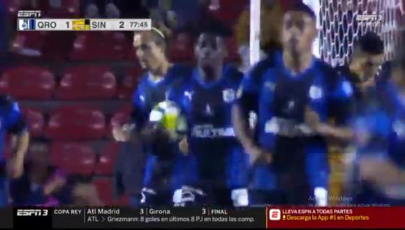 Aké Loba colocó el 2-1 en el Queretaro vs. Dorados por la fase de grupos de la Copa MX. El duelo se dio en el estadio Corregidora (Foto: captura de pantalla)