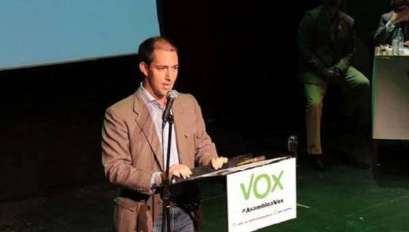 Víctor González, en una asamblea de Vox en Madrid, en octubre de 2015. (Foto de Facebook)