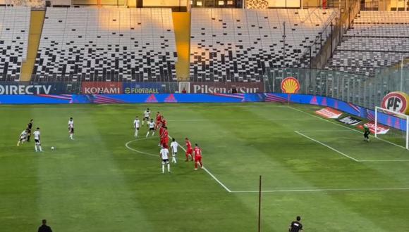 Gabriel Costa anotó el gol de la ventaja de Colo Colo sobre Unión La Calera. (Foto: Captura)