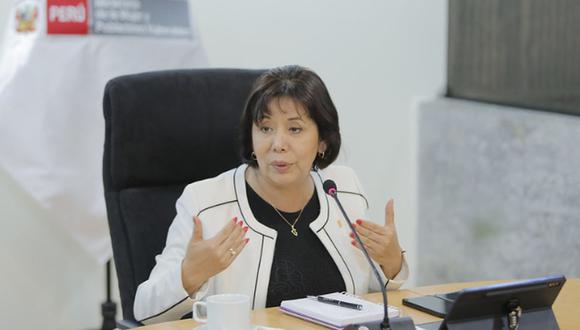 La ministra de la Mujer, Nancy Tolentino, se pronunció sobre la denuncia de plagio contra la presidenta Dina Boluarte. (Foto: MIMP)