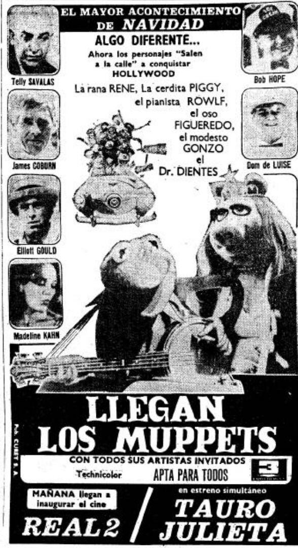 Anuncio de El Comercio de la película de "Los Muppets" cuando llegó al Perú en los años 80.