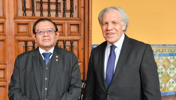 Jorge Luis Salas Arenas y Luis Almagro se reunieron en la Cancillería del Perú | Foto: Jurado Nacional de Elecciones