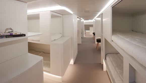 Así es la nueva propuesta que prepara Airbus para incluir camas en los aviones. (Foto: Difusión)